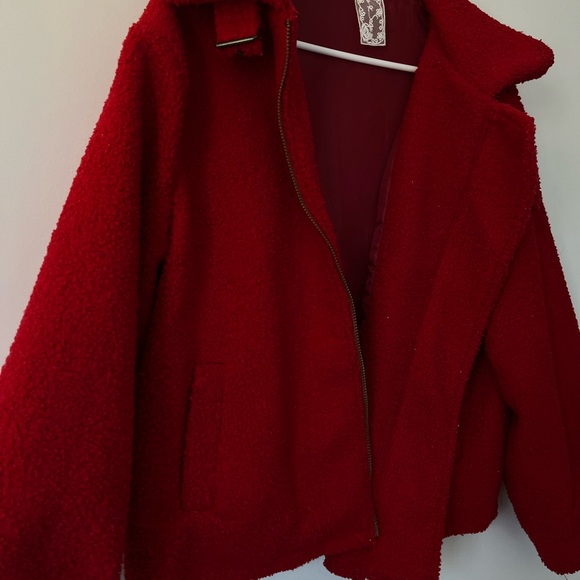 Red shearling jacket - Picture 5 of 7